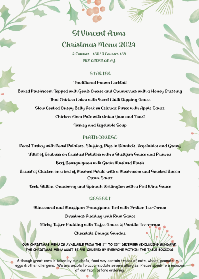 Christmas Menu 2024 png